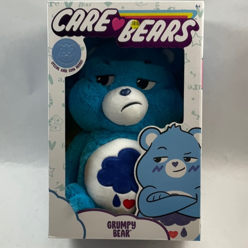 Care Bears 14 inch Grumpy Bear - Blue Collect Them All Includes Special Coin.